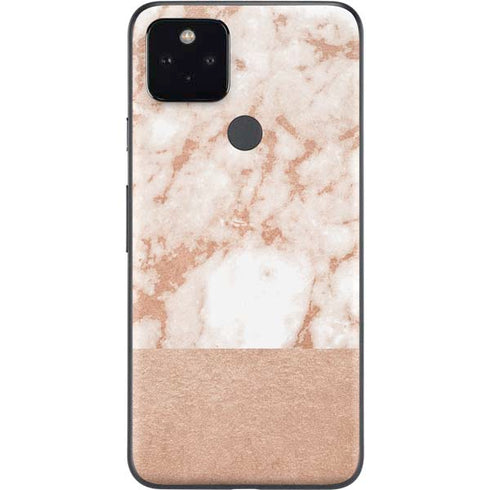 White Rose Gold Marble Google Pixel 4a 5G Skin
